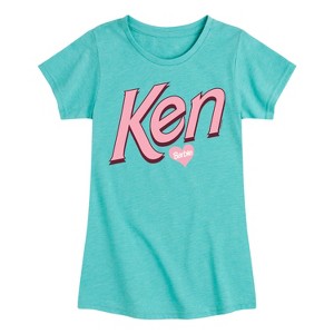 Girls' - Barbie - Ken Hearts Barbie Fitted Short Sleeve Graphic T-Shirt - 1 of 4