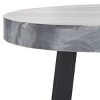 Guenon Round Accent Table - Grey Marble/Black - Safavieh - 3 of 4