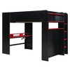 TIRAMISUBEST Full Size Loft Bed with height-adjustable Desk and Wardrobe, Wood Loft Bedframe with Ample Storage Space and RGB Light - 4 of 4