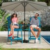 Outdoor Adirondack Barstools with Connecting Tray, Tall Chairs Bar Chairs for Deck, Balcony,Backyard, Patio Bar Stool Chair with High Back, Set of 2 - 2 of 4