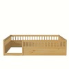 Nicbex Twin/Full Size Floor Bed for Kids,Montessori Bed Frame with High Fence,Sturdy Wood Playhouse Montessori Bed for Girls/Boys - 2 of 2