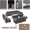 ALAULM 13 Pieces Patio Furniture Set, Rattan Wicker Outdoor Conversation Sets, Furniture Sectional Sofa Set - 3 of 4