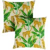 2pk Square Outdoor Indoor Outdoor Throw Pillows Yellow/Green - 2 of 4