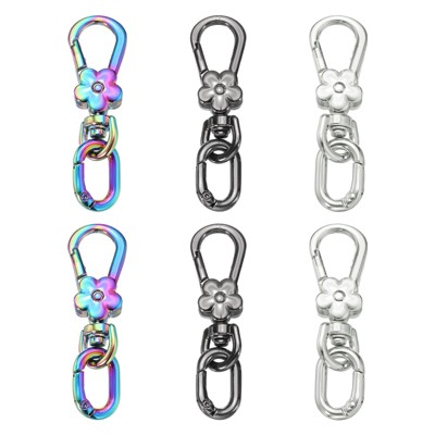 Unique Bargains Quick Release Oval Crafts Bag Metal Keychain Clip