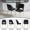 Velvet Upholstery Dining Chair Set of 2,Modern Kitchen Chair with Hollow Back and Gold Metal Legs for Dining Room-Baofuwish - 3 of 4