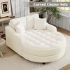 Whisen 55" Modern Chaise Lounge Sofa, Upholstered Couch with Tufted Seat and Detachable Pillows - 3 of 4