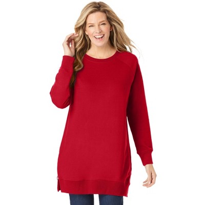 Woman Within Plus Size Side Zip Sweatshirt