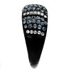 Slickblue Women’s Black Stainless Steel Ring, Striped Pave Design with Montana & Clear Synthetic Crystals, Size 5–10 - 4 of 4