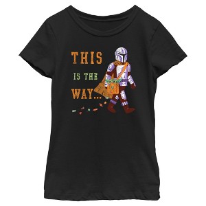 Girl's Star Wars The Mandalorian Halloween This is the Way Treats T-Shirt - 1 of 4
