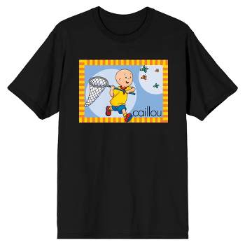 Caillou Butterfly Chase Men's Black T-shirt