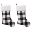 Haute Décor 2pk 20in Hang Right Buffalo Check Christmas Stocking Black/White: Polyester, Adjustable Loop, Winter Holiday - 2 of 4