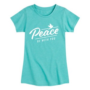 Girls' - Instant Message - Peace Be With You Fitted Short Sleeve Graphic T-Shirt - 1 of 4