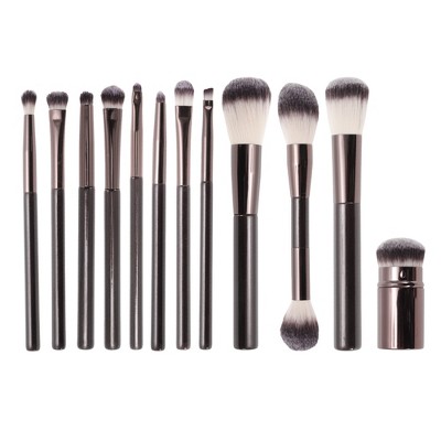 Unique Bargains Durable Foundation Brush Set Brown 12 Pcs