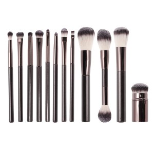 Unique Bargains Durable Foundation Brush Set Brown 12 Pcs - 1 of 4