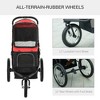 Whisen Pet Strollers & Foldable Cart Stroller for Small and Medium Dogs with 3 Big Wheels, Adjustable Canopy - Red - 4 of 4