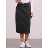 Allegra K Women's Button Down Two Pockets Split Hem Casual Jean Demin Skirt - 4 of 4