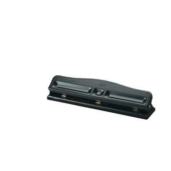 40-Sheet Heavy-Duty Two- to Seven-Hole Adjustable Heavy-Duty Paper Punch,  9/32 Holes, Black - TonerQuest