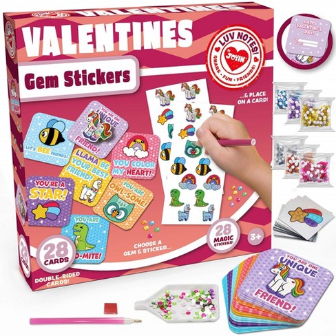 Joyin 28 Packs Valentine Cards With Gem Diamond Painting Kits Make Your Own  Stickers, Classroom Exchange Gifts For Kids, Diy Craft Toys : Target