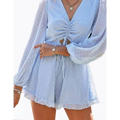 Women's CUTOUT RUFFLED CHIFFON FLOUNCE ROMPER - L Michele