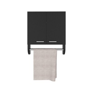 SEVOBAL Bathroom Storage Cabinets Wall Mounted Double Door Cabinet with Ample Shelving for Bathroom, Black, 5.1"*17.4"*20.3" - 1 of 4