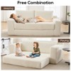 VASIP Convertible 2-in-1 Loveseat Sofa Bed - Memory Foam & Steel Frame, No Assembly, Corduroy Fabric, Compact for Small Spaces & Apartments (Orange) - 2 of 4