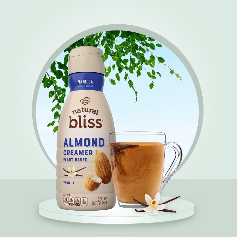 Coffee mate Natural Bliss Vanilla Almond Milk Creamer - 32 fl oz (1qt), 2 of 12