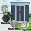 Syemin Storage Sheds 5ftx3ft Pent Roof Grey Outdoor Tool Bike Storage Garden Shed with Aluminum Alloy Frame and Sliding Door, Gray, 62.2"*33.1"*71.4" - 4 of 4