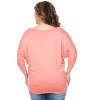 Women's Plus Size Bat Sleeve Tunic Top - White Mark - 3 of 3