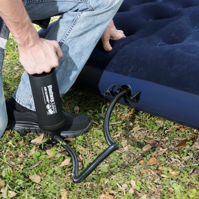 Blue Queen Flocked Air Mattress with Pump