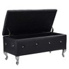 CAVINAS Storage Bench Ottoman with Storage Tufted Footrest Bench With Crystal Buttons - 4 of 4