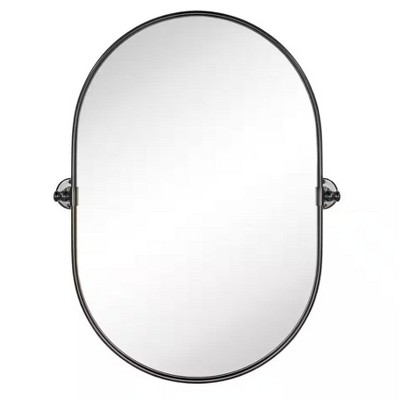 TEHOME Pill Oval Metal Framed Tilting Wall Mounted Bathroom Vanity Mirror
