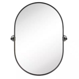 TEHOME Pill Oval Metal Framed Tilting Wall Mounted Bathroom Vanity Mirror - 1 of 4