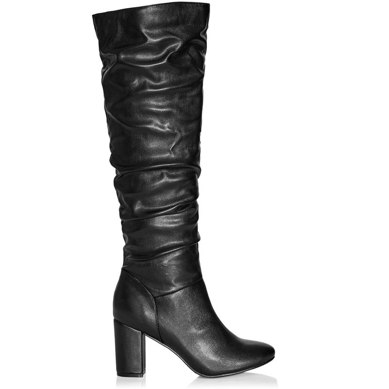 Women's Wide Fit Petra Sleek Knee Boot - black | CITY CHIC, 2 of 6