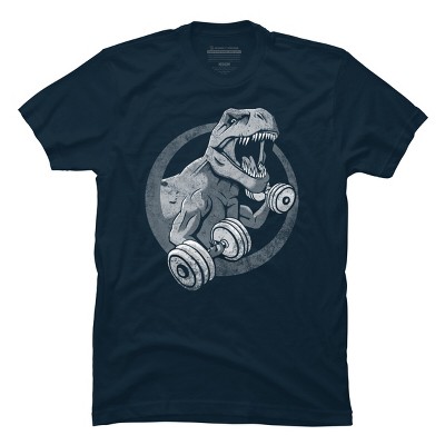 Men's Design By Humans T-Rex Can Lift Dumbells By Snazzygaz T-Shirt