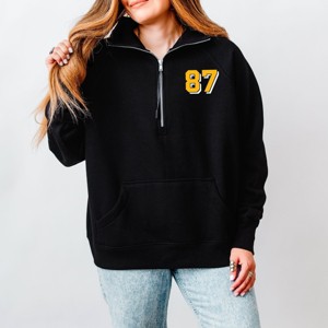 Taylor's Fiancé Number 87 Front And Back - Womens Quarter Zip Fleece - 1 of 4