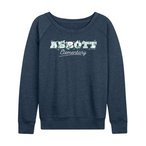 Women's - Abbott Elementary - Logo Lightweight French Terry Wide Neck Long Sleeve Shirt - 1 of 4