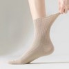 Anna-Kaci Women's Ribbed Crew Socks with Elasticized Top Cuff for Swollen Feet Non-Binding Comfortable Fit 3-Pack - 2 of 4