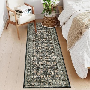 Washable Area Rug, Pastel Oriental Low-Pile Carpet, Stain-Resistant & Non-Slip Runner for Living Room Bedroom Kitchen Hallway Laundry - 1 of 4