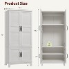 Nasitip Armoire Wardrobe Closet with 4 Doors,72" Wooden Wardrobe Cabinet with Hanging Rod,18 Adjustable Shelves for Bedroom, Clothes - 3 of 4
