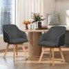 Bekrvio Swivel Dining Chairs with Arm Set of 2 - Modern Linen Upholstered Accent Desk Chairs with Beechwood Legs for Kitchen,Living Room - 2 of 4