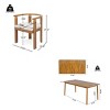 7 PCS Rustic Style Patio Dining Set, Dining Set with Armrest Chairs, Upholstered Dining Chair with Acacia Wood Frame and Cushion-Coolbibila - 4 of 4