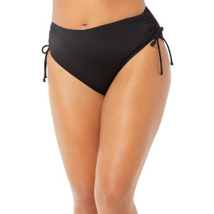 Swimsuits for All Women's Plus Size Virtuoso Ruched Side Tie Bikini Bottom - 1 of 4