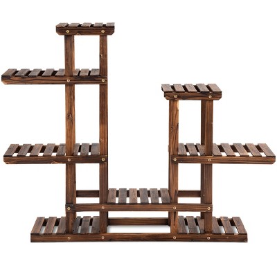 Tangkula Flower Display Wooden Garden 6Tier Plant Shelf