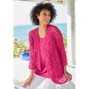 Woman Within Women's Plus Size Curved Hem Pointelle Cardigan - image 4 of 4