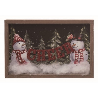 Transpac Wood Black Christmas Glitter Joy Block Decor