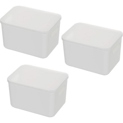 YBM Home Stackable Plastic Storage Bin with Lid, Pack of 3