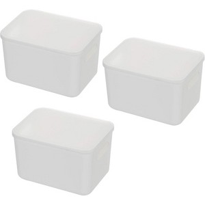 YBM Home Stackable Plastic Storage Bin with Lid, Pack of 3 - 1 of 4