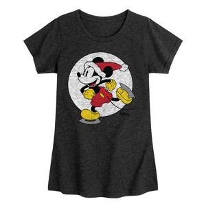 Girls' - Disney - Mickey Skating Fitted Short Sleeve Graphic T-Shirt - 1 of 4