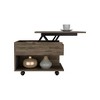 Vynxaria Lift Top Coffee Table ¨C Versatile Dark Brown Table with Casters and Concealed Storage - 4 of 4