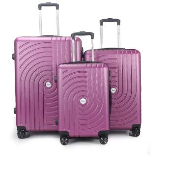 Mirage Luggage Sally ABS Hard shell Lightweight 360 Dual Spinning Wheels Combo Lock 3 Piece Luggage Set